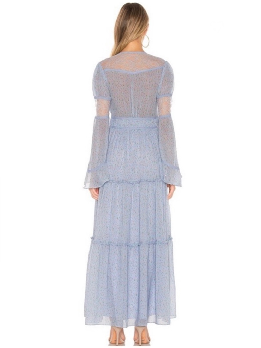 DIVINE HERITAGE REVOLVE BLUE FLORAL PRINT MAXI DRESS - Picture 6 of 7